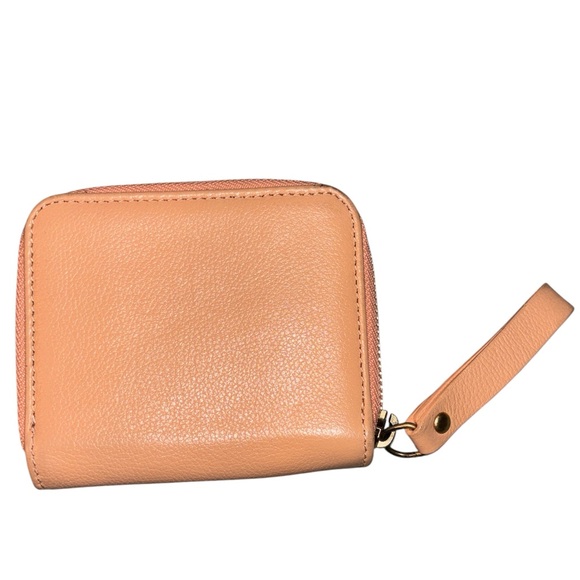 Chloé SEE BY CHLOE Alphabet Bifold Zip Around Calfskin Leather Wallet in Tan - Picture 10 of 13